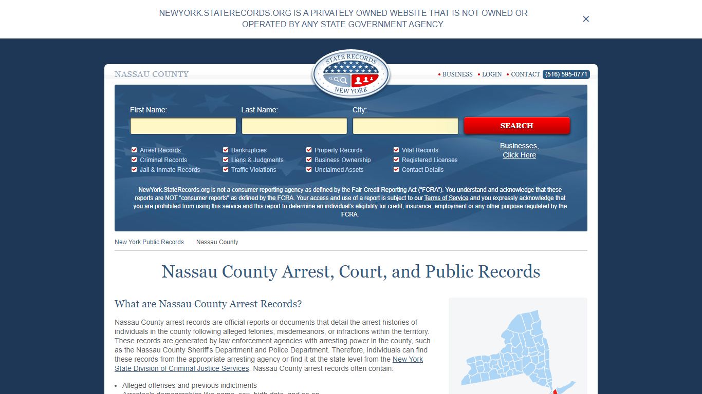 Nassau County Arrest, Court, and Public Records